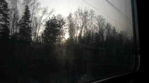 View from the winter train 9, high bitrate Stock Footage 122677775