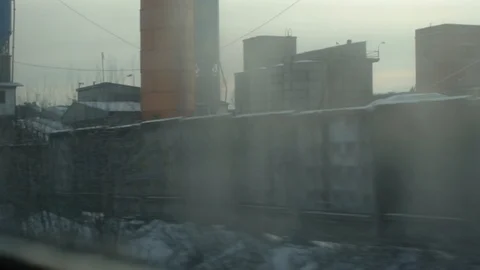 View from the winter train_3, high bitrate Stock Footage 122674768