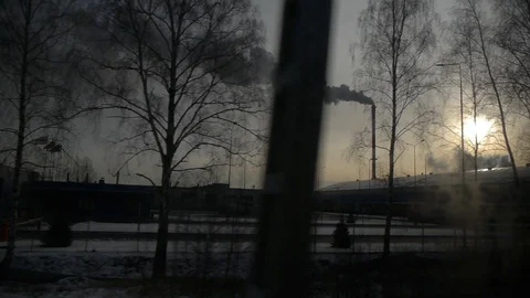 View from the winter train_6, high bitrate Stock Footage 122674819