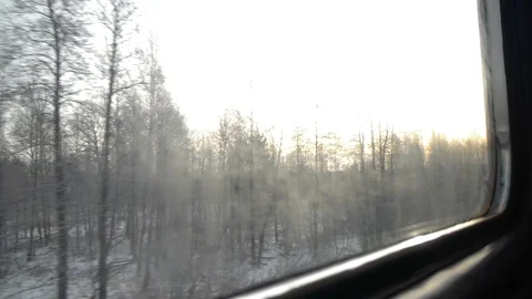 View from the winter train_7, high bitrate Stock Footage 122674920