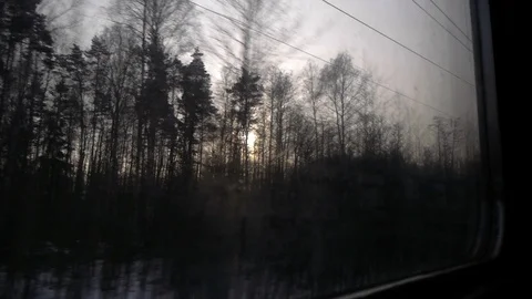 View from the winter train_8, high bitrate Stock Footage 122674998