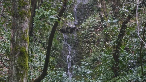 View on winter watefall Stock Footage 106402211