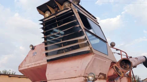 View Of Work Space For Driver A Combine Stock Footage 104697434
