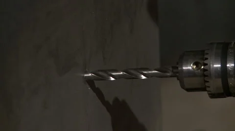 View of worker drills wall Stock Footage 68103377