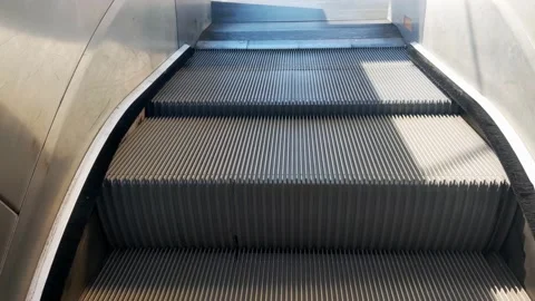 View of the working elevator in the shopping center or transition Stock Footage 160992101