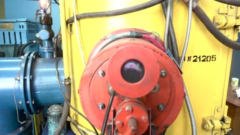 View into Working Old Soviet Ionic-Plasma Deposition Installation Stock Footage 91666649