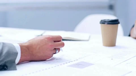 View of working process with customers and contractors which revising together Stock-Footage 336573583
