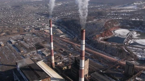 View of a working thermal power plant 库存影片 171787210