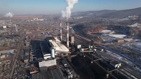 View of a working thermal power plant 库存影片 171807770