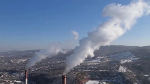 View of a working thermal power plant 库存影片 171807799