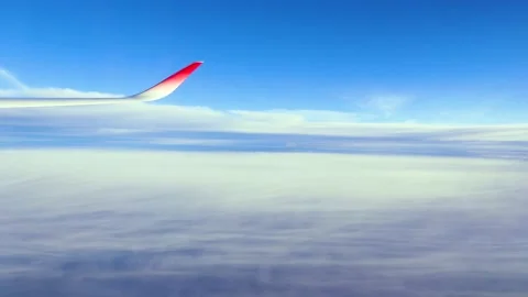 View of the world from an airplane window Video stock 143898994