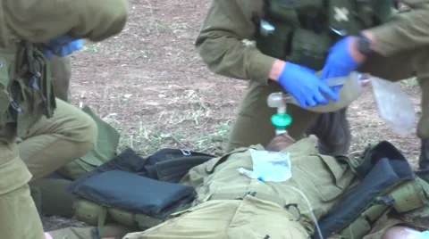 View wounded soldier on field Stock Footage 49090737