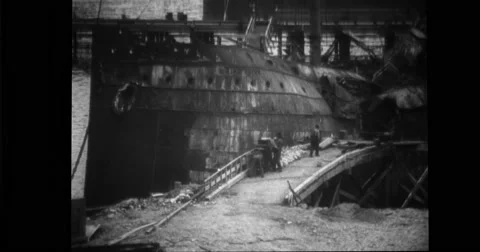 View of wrecked ship at Dutch harbour Stock Footage 43503608