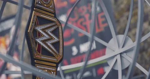 View of the WWE Championship belt at WWE... | Stock Video | Pond5