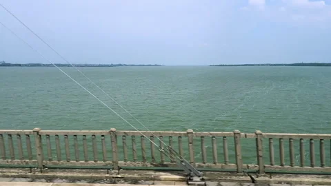 View of Yangcheng Lake in Suzhou from the window of high-speed bullet train Stock Footage 290833712