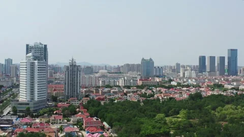 View of Yantai developmen zone, Yantai city Stock-Footage 197992885