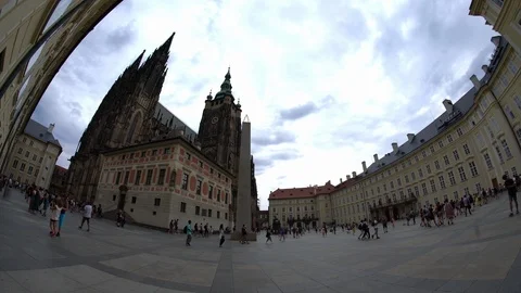 View on the yard of the Castle of Prague Stock Footage 122699225