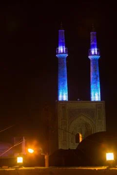 View of Yazd in the night Foto stock