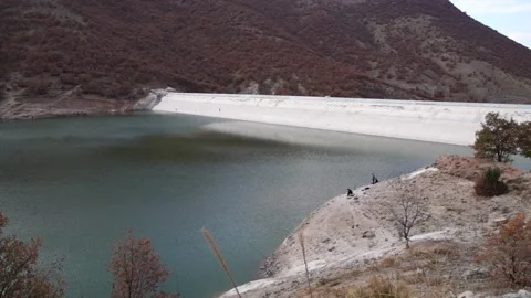 View of Yedikapi dam, reservoir Stock Footage 142669052
