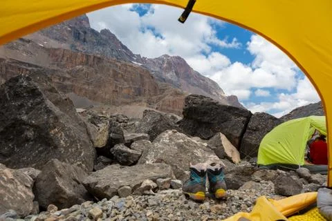 View from Yellow Tent Stock Photos