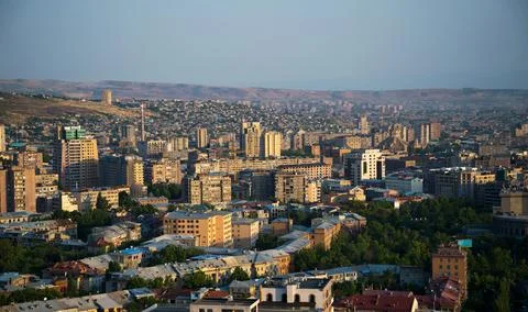 View of Yerevan center from the second level of the Cascade 写真素材