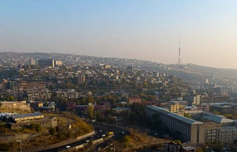 View of Yerevan center from the second level of the Cascade 写真素材