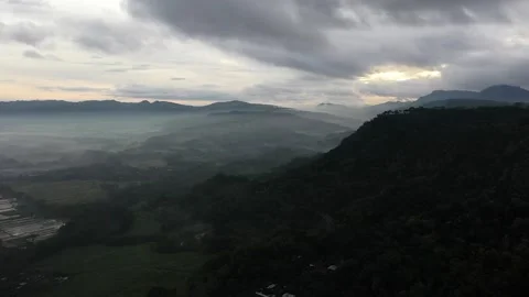 View of Yogyakarta with Merapi Mountain in the background Stock Footage 235653812