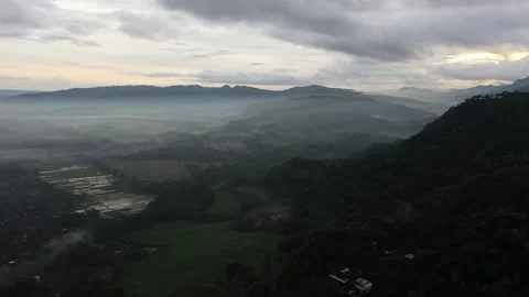 View of Yogyakarta with Merapi Mountain in the background Stock Footage 235654043
