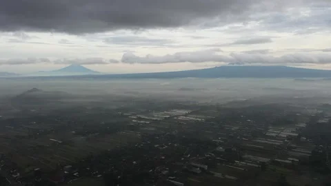 View of Yogyakarta with Merapi Mountain in the background Stock-Footage 235654241