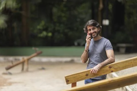 View of a young man with smartphone Stock Photos