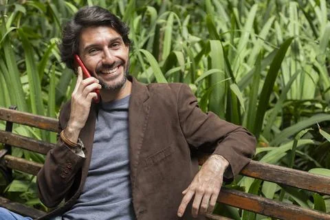 View of a young man with smartphone Stock Photos