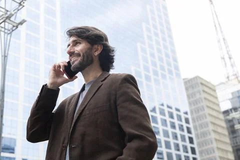 View of a young man with smartphone Stock Photos