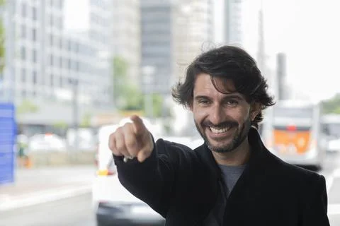 View of a young man with smartphone Stock Photos