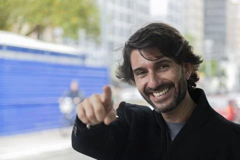 View of a young man with smartphone Stock Photos