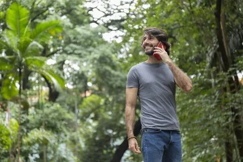 View of a young man with smartphone Stock Photos