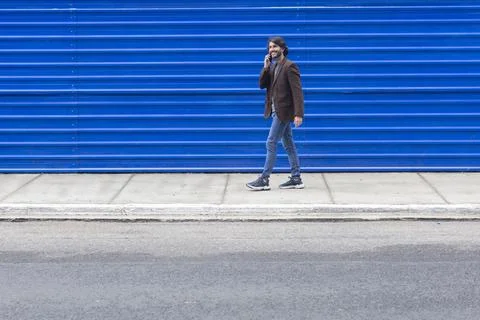 View of a young man with smartphone Stock Photos