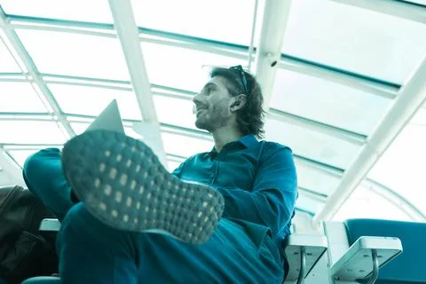 View of a young man with smartphone Stock Photos