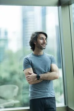 View of a young man with smartphone Stock Photos