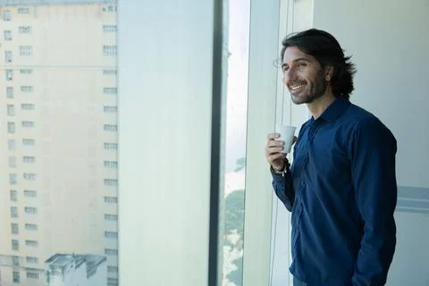 View of a young man with smartphone Stock Photos