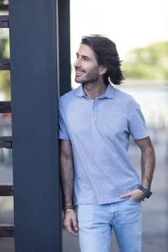View of a young man with smartphone Stock Photos