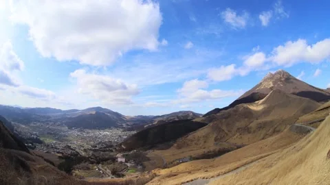 View of Yufuin from above (Yufuin, Yufu City, Oita Prefecture) Stock Footage 338003885