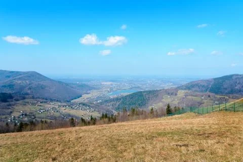 View from Zar mountain in the spring day. Stock Photos