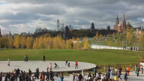 A view of Zaryadye park 库存影片 93195654