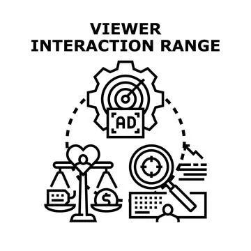 Viewer interaction range concept vector illustration Stock Illustration