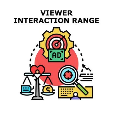 Viewer interaction range concept vector illustration Stock Illustration