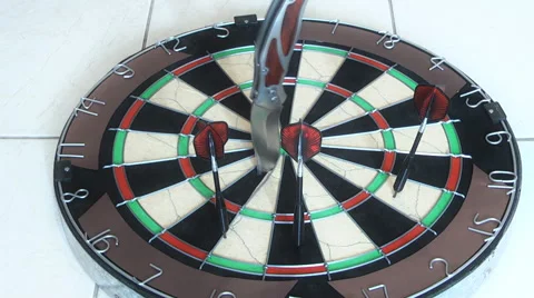 The viewer is not lost his nerve, and he threw the knife Stock Footage 46889975