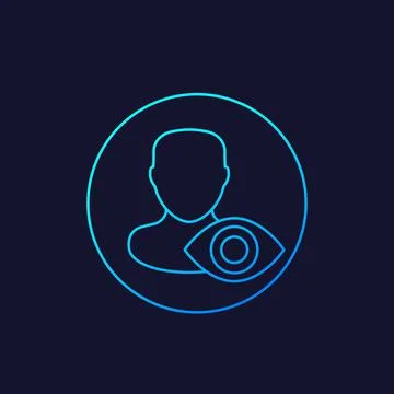 Viewer or spectator vector icon, linear Stock Illustration