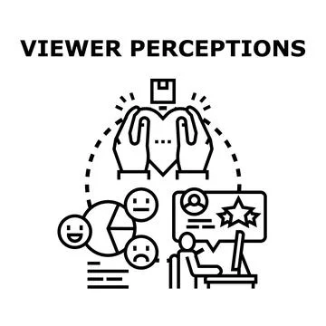 Viewer perceptions illustrating review, feedback, and opinion analysis Stock Illustration