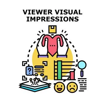 Viewer visual impressions collecting feedback rating data Stock Illustration
