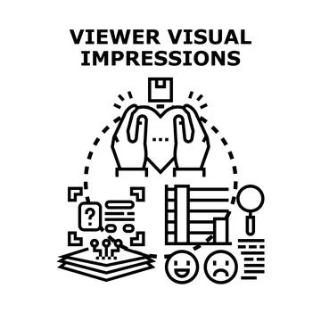 Viewer visual impressions collecting feedback rating data Stock Illustration